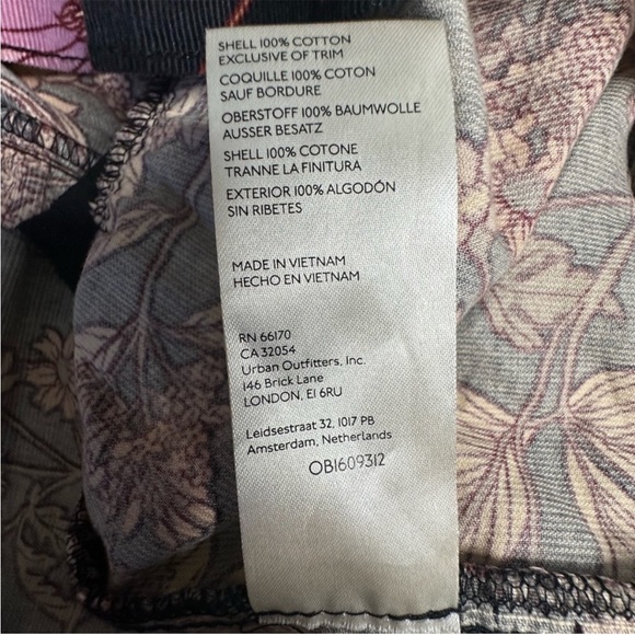 PILCRO TIERED CORDUROY RUFFLED FLORAL BOHO MINI DRESS medium BLACK long sleeve - Picture 15 of 15